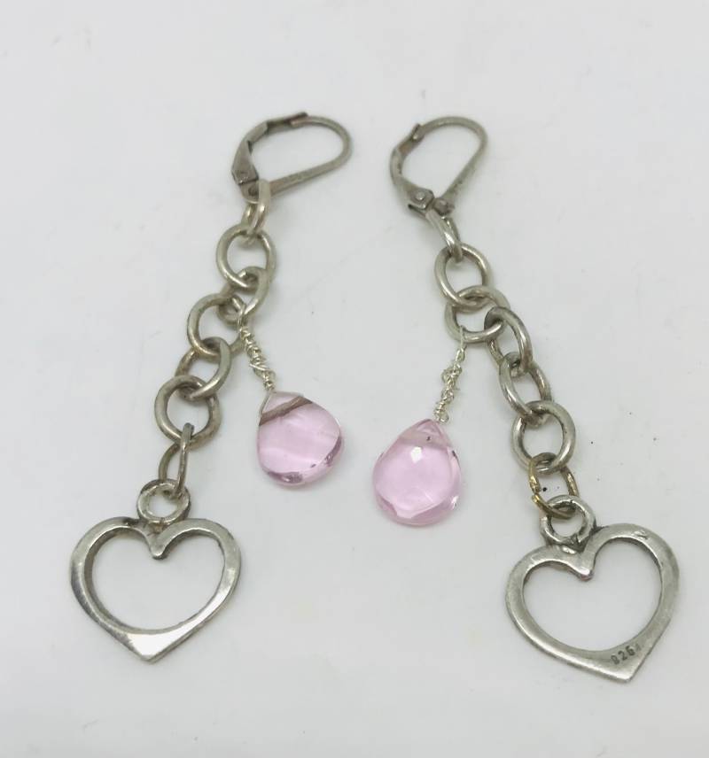 Silber Herz Ohrringe - Sterling Earjackets Gold Cz Ohrstecker Cz in Herzen Diamant Vermeil Und von KarynJamieDesigns