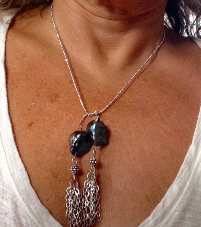 Silber Perle Lariat - Barock Akoya Perlen Halskette Quaste Sterling Halskette-Geschenk Silber Perle Lariat - Barock Akoya Perlen Halskette Quaste Sterling Halskette-Geschenk von KarynJamieDesigns