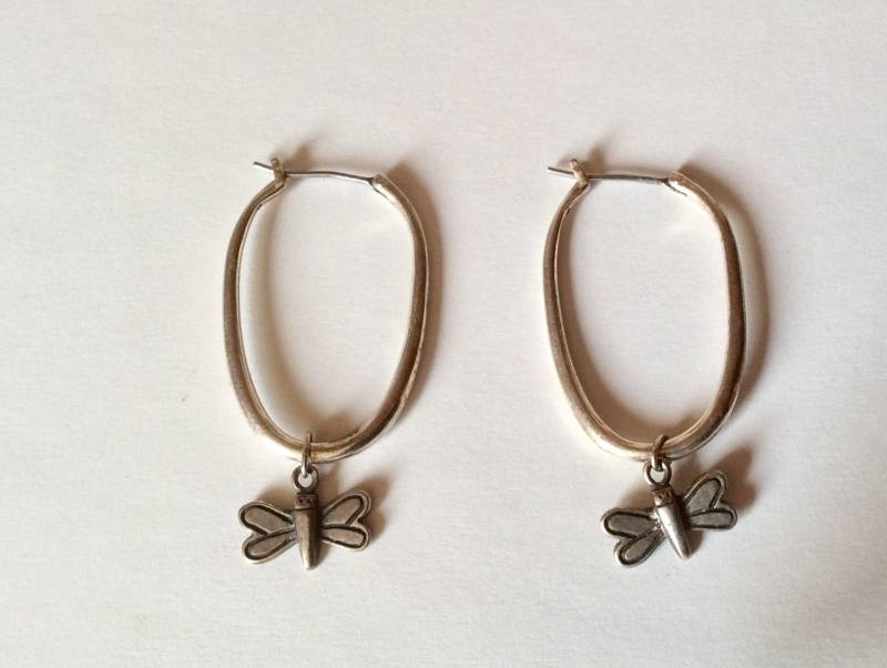 sterling Firefly Ohrringe - Silber Ohrhänger Baumelnde Insekt Charm Käfer von KarynJamieDesigns