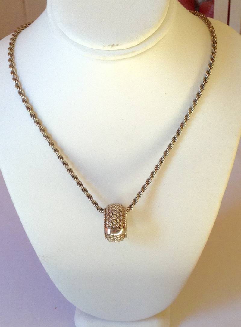 sterling Seil Kette - Silber Ring Halter Halskette Geschenk Für Ihn Mutter Vatertagsgeschenk Mit Anhänger von KarynJamieDesigns