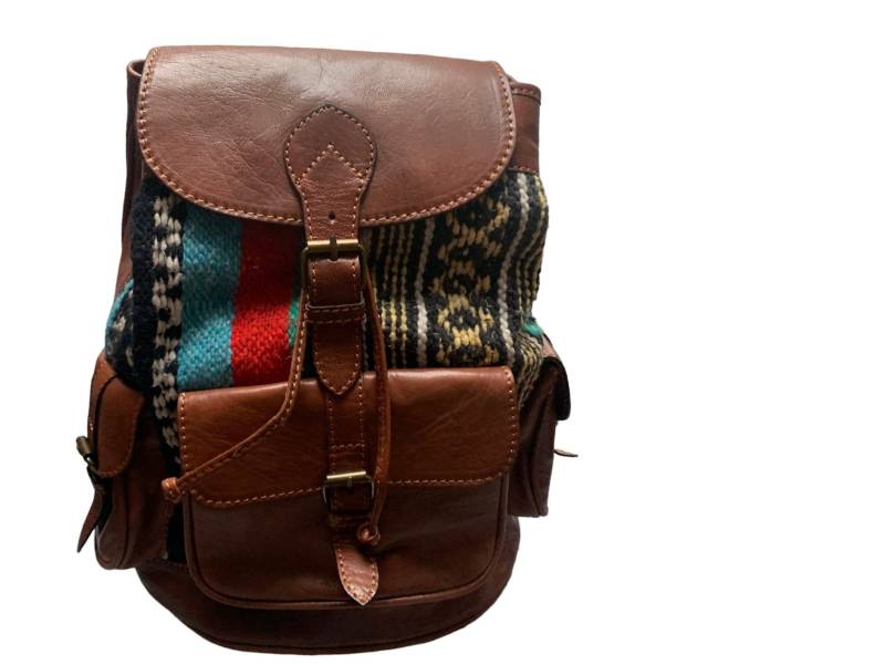 Handgemachter Kelim Und Leder Rucksack von KasbahLeather