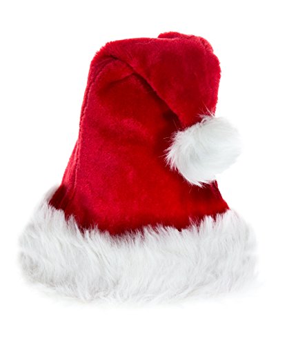 Kascha Weihnachtsmützen - Riesen Auswahl - Nikolausmützen, Mütze aus dickem weichem Plüsch Rot Weiß, Einheitsgröße von Kascha