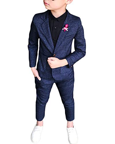 Jungen Kinder Anzug Plaid Zweiteiliges Set Lange Ärmel Revers Blazer Hosen Outfit Blau 150 Jungen Kinder Anzug Plaid Zweiteiliges Set Lange Ärmel Revers Blazer Hosen Outfit Blau 150 von KasenA