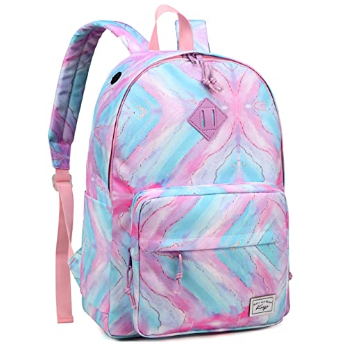 Kasgo Schulrucksack, Klassisches Leichtgewicht Rucksack Herren Damen Jungen Mädchen Teenager Hochschule Schultasche Casual Daypack für Reise Arbeit Regenbogen von Kasgo