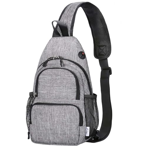 Kasgo Sling Bag, Wasserdicht Crossbody Umhängetasche Schultertasche Shoulder Bag Leichter Kleiner Rucksack Brustbeutel für Herren Damen Wandern Sport Reisen Grau von Kasgo