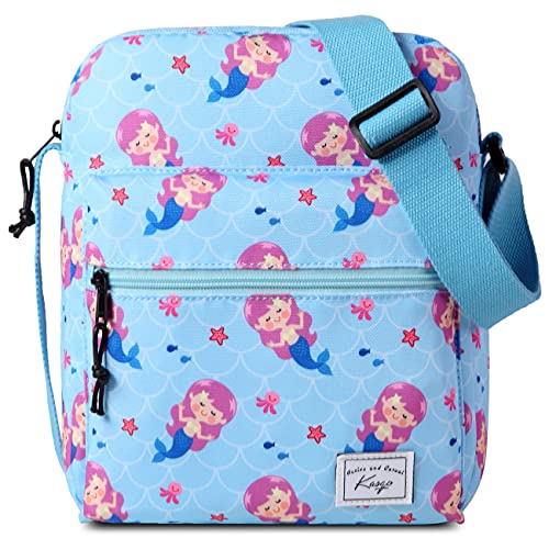 Umhängetasche Mädchen, Kasgo Wasserabweisend Süß Klein Schultertasche Crossbody Bag Schulranzen Teenager Tasche Geschenk für Jugendliche/Kleine Kinder Passend für Wasserflasche (Meerjungfrau) von Kasgo