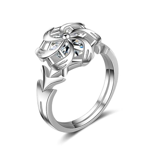 Kashasin Anime Ringe Elfen Prinzessin Galadriel Nenya 925 Sterling Silber Ring für Frauen Cosplay Ring Schmuck Prop, US 9, Zirkonia von Kashasin