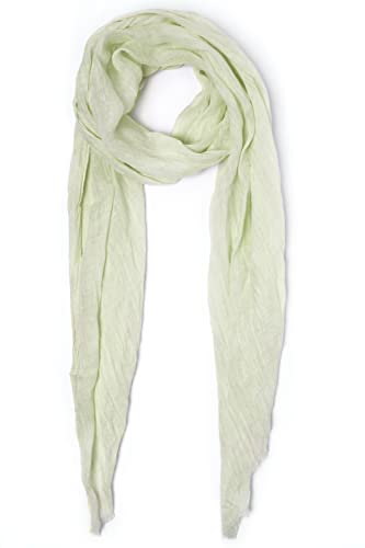100% Leinen Schal Herbst Damen Herren Mode Solide Stahl Schal Hell Grün von Kashfab