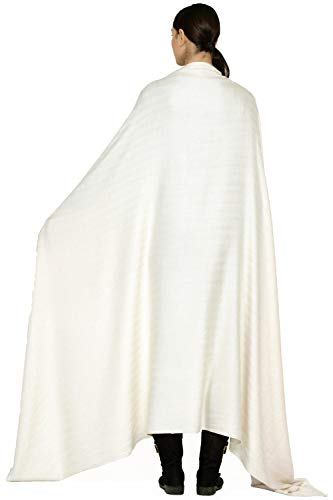 Kaschmir-Deckenschal Hergestellt in Kaschmir (Geschenkbox) Intelligente Kaschmirmischung aus Merinowolle und Seide (55 x 90 ZOLL) Extrem weicher, großer Pashmina AW Elfenbein von Kashfab