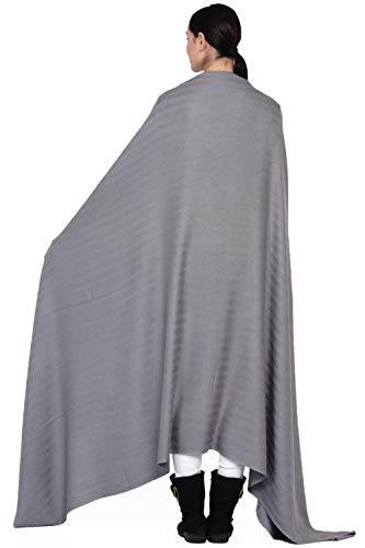 Schal Hergestellt in Kaschmir (Geschenkbox) Intelligente Kaschmirmischung aus Merinowolle und Seide Extrem weicher Pashmina Herbst Winter Grau von Kashfab
