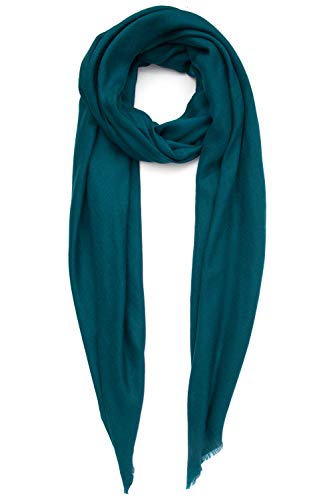 Kaschmirschal Hergestellt in Kashmir India (Geschenkbox) Intelligente Merinowolle Seiden kaschmir Mischung Extrem weicher langer Schal Frauen Manner Pashmina Herbst Winter Blau Grün von Kashfab