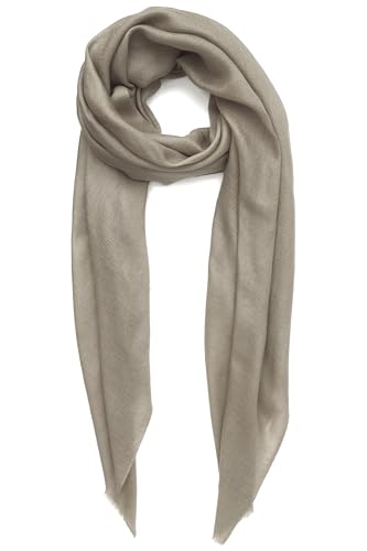 Kaschmirschal Hergestellt in Kashmir India (Geschenkbox) Intelligente Merinowolle Seiden kaschmir Mischung Extrem weicher langer Schal Frauen Manner Pashmina Herbst Winter Hell Taupe von Kashfab