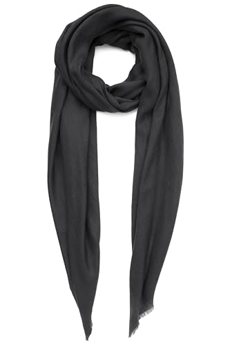 Kaschmirschal Hergestellt in Kashmir India (Geschenkbox) Intelligente Merinowolle Seiden kaschmir Mischung Extrem weicher langer Schal Frauen Manner Pashmina Herbst Winter Holzkohle von Kashfab
