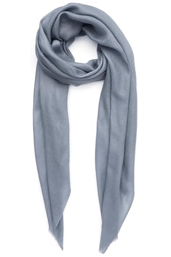 Kaschmirschal Hergestellt in Kashmir India (Geschenkbox) Intelligente Merinowolle Seiden kaschmir Mischung Extrem weicher langer Schal Frauen Manner Pashmina Herbst Winter Mittel Grau von Kashfab