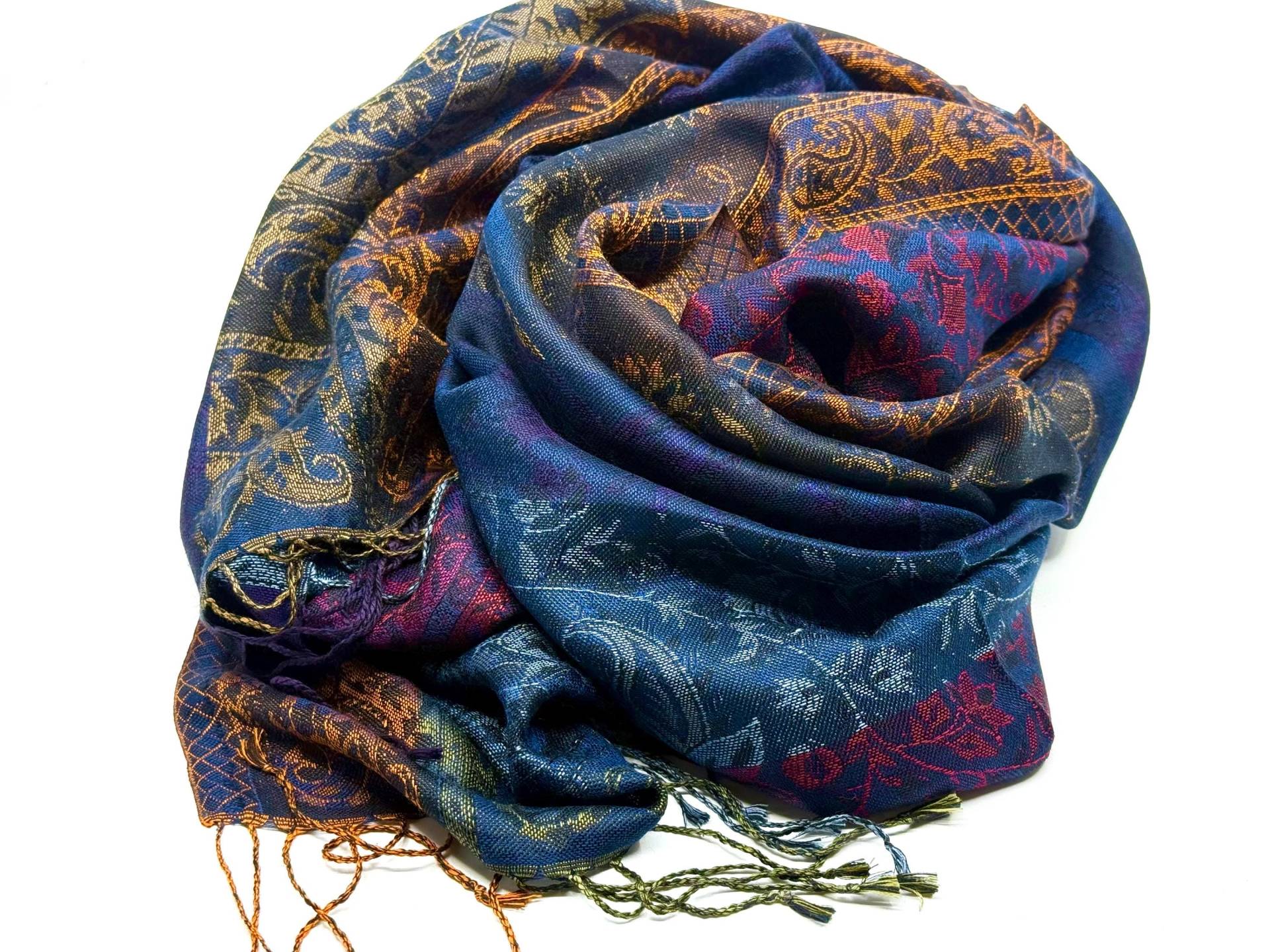 Großer Eleganter Seidenschal in Gedeckten Farben von KashmirTraumInsa