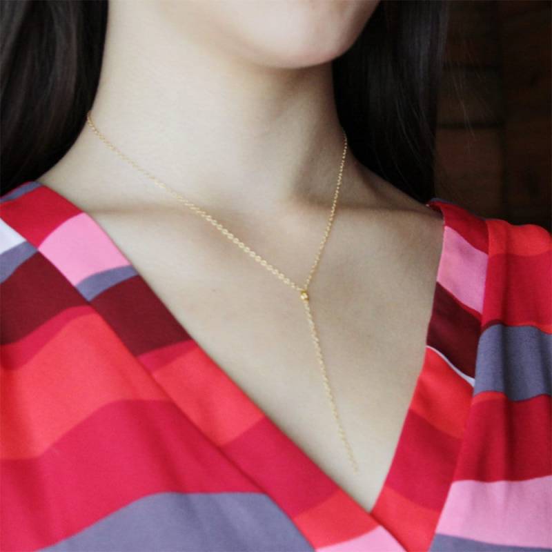 14K Gold Filled Einfache Lariat Zierliche Y Feine Kette Kreis Der Liebe Halskette Schmuck Weihnachten Bester Freund Braut Brautjungfer Geschenk von Kashuen