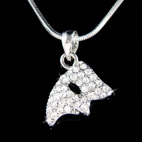 Charm-Halskette Mit Swarovski-Kristallen, Zierlicher Klarer Phantom Der Oper-Maskenmasken-Anhänger, Broadway-Spielschmuck, Weihnachts - Und von Kashuen