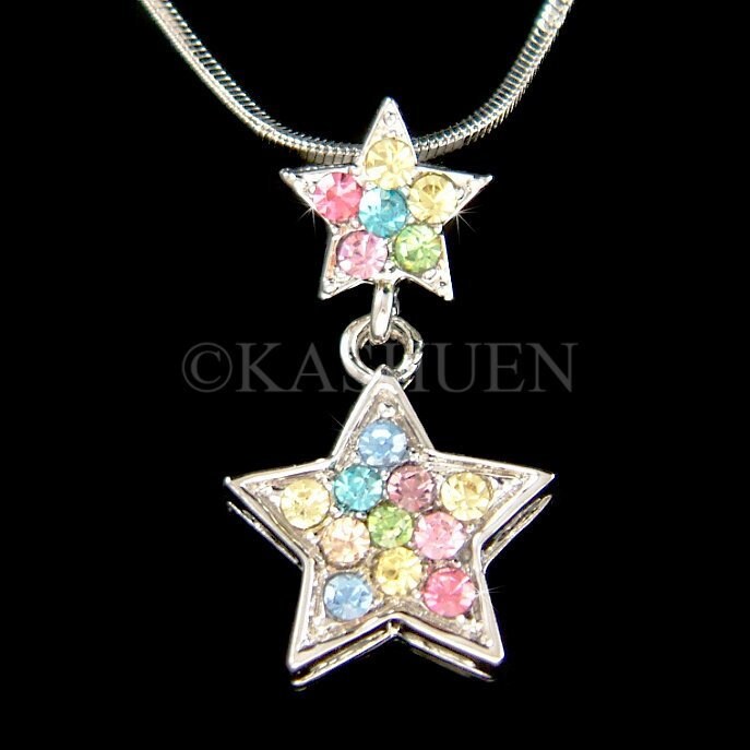 Halskette Mit Swarovski-Kristallen in Regenbogenfarben, Großer Kleiner Wunsch, Wunschstern, Traumschmuck, Süßes Geschenk Für Mädchen, Nichte von Kashuen