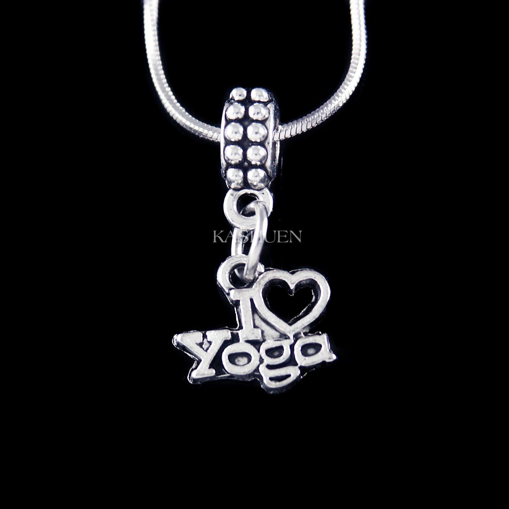 I Love Yoga Workout Lover Geschenke Halskette Heilung Übung Schlüsselanhänger Armreif Für Mädchen Frauen Unisex Sohn Männer Schmuck Passend von Kashuen