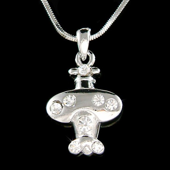 Niedliche 3D Flugzeug Halskette Mit Swarovski Kristallen, Piloten Miniatur Anhänger Schmuck, 15.16.18.20 von Kashuen