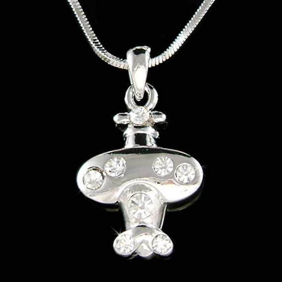 Niedliche 3D Flugzeug Halskette Mit Swarovski Kristallen, Piloten Miniatur Anhänger Schmuck, 15.16.18.20 von Kashuen