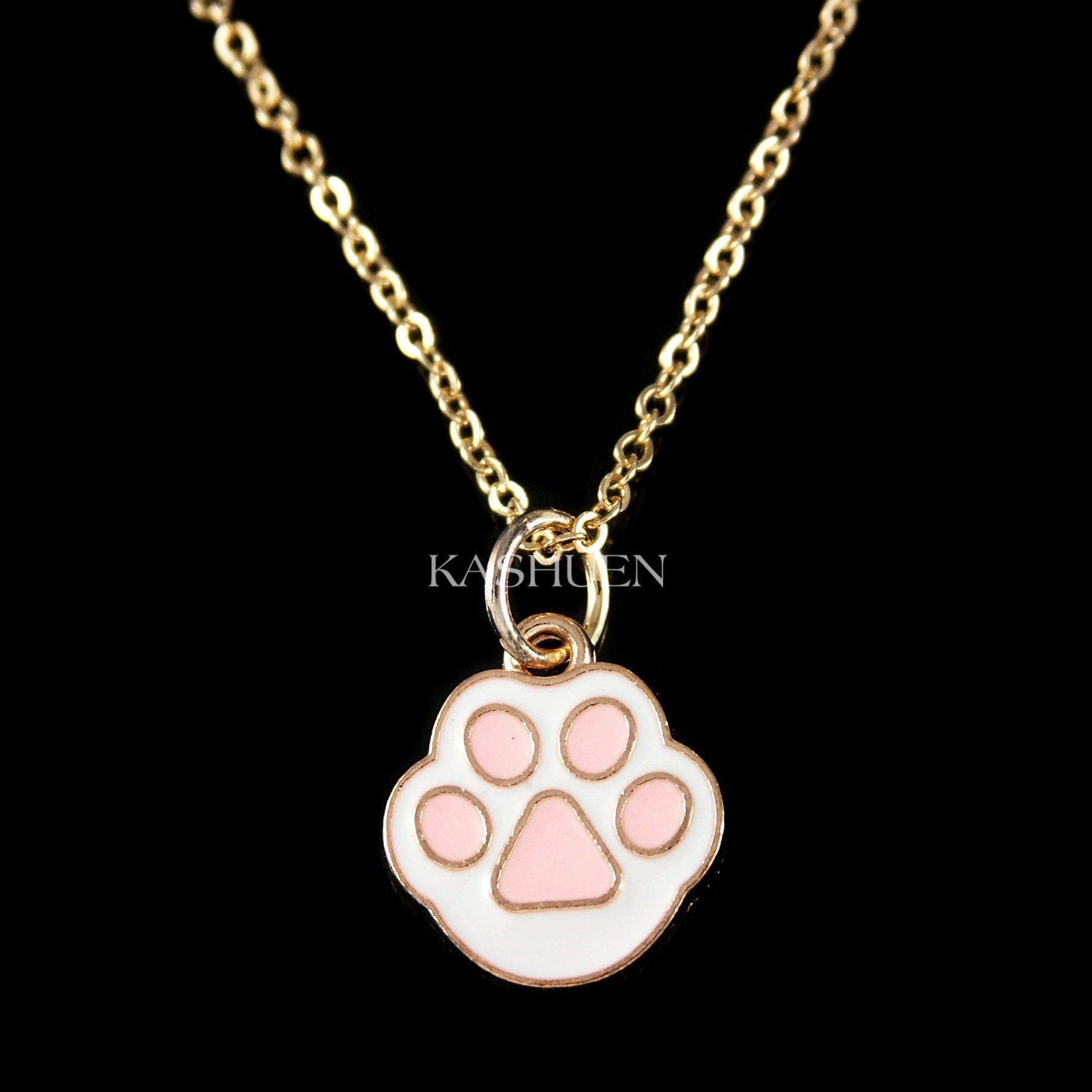 Niedliche Rose Gold Katze Hund Pfotenabdruck Halskette Tn Kleine Mädchen Schmuck 5. 6. 7. 8. 9. 10. 13. Geburtstag Geschenke Tochter Armband Charm von Kashuen