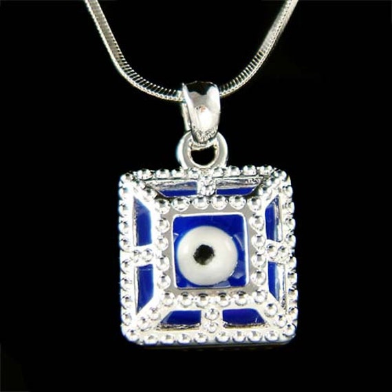 Square Frustum Evil Eye Schutz Ward Off Halskette Unisex Herren Damen Schmuck Weihnachten 20.25.30.35.40 von Kashuen