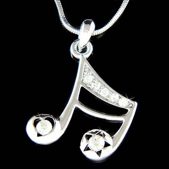 Swarovski Kristall 16Th Music Note Halskette Klavier Violine Gitarre Semiquaver Liebe Herz Stern Musiker Musikschmuck Weihnachten von Kashuen