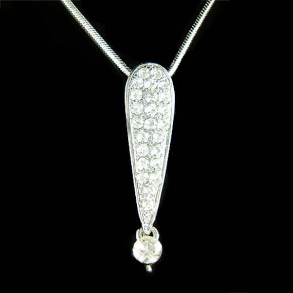 Swarovski Crystal Ausrufezeichen Mark Halskette Symbol Schmuck Weihnachten Groß Lehrer 20 30 35 40 45 50 55 60 Geburtstag Geschenk von Kashuen