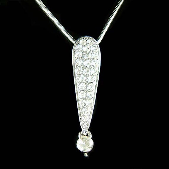 Swarovski Crystal Ausrufezeichen Mark Halskette Symbol Schmuck Weihnachten Groß Lehrer 20 30 35 40 45 50 55 60 Geburtstag Geschenk von Kashuen