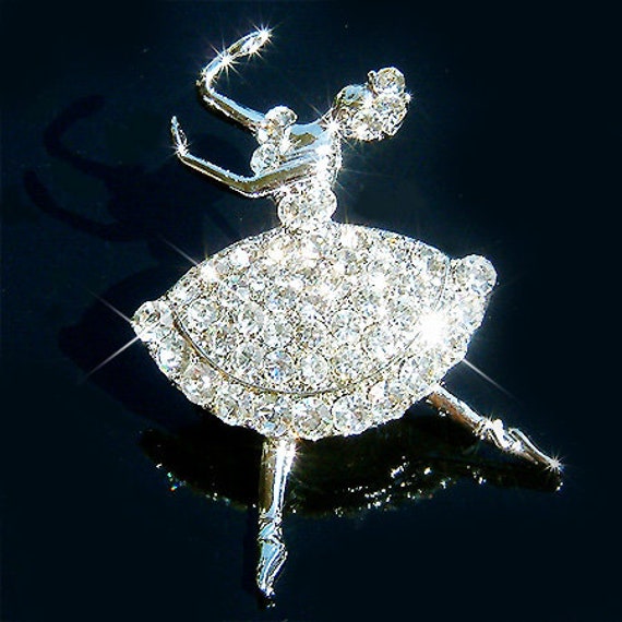 Swarovski Crystal Ballerina Brosche, Ballet Dance Girl Dancer Pin, Tanzschmuck, Enkelin Coach 20.30.40 von Kashuen
