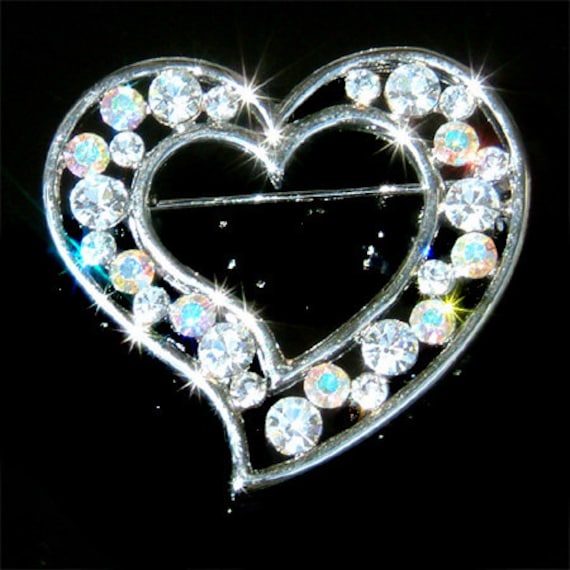 Swarovski Crystal Clear Liebe Herz Liebhaber Pin Brosche Schmuck Muttertag Valentinstag Frau Braut Hochzeit Bester Freund Bff Weihnachtsgeschenke Neu von Kashuen