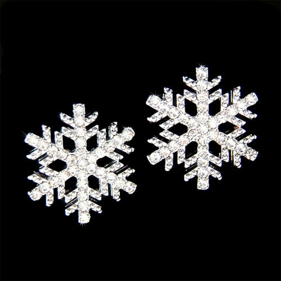 Swarovski Crystal Clear Schneeflocke Schneeflocke Winter Urlaub Weihnachten Ohrstecker Ohrringe Schmuck 30.40.50.60 von Kashuen