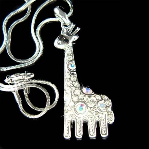 Swarovski Crystal Giraffe Halskette New Sparkling Safari Zoo Animal Cute Mädchen Schmuck Beste Freunde Weihnachten 16 20. 30. 40. Geburtstag Geschenk von Kashuen