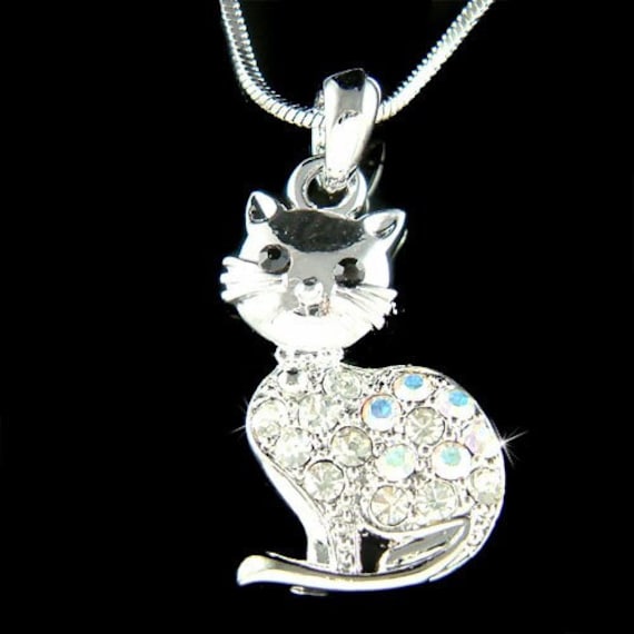 Swarovski Crystal Kitty Katze Kätzchen Haustier Halskette Cute 4. 5. 6. 7. 8. 9. 10. 11. 22. 32. 42. 52. Geburtstag Weihnachten Freund Geschenk von Kashuen