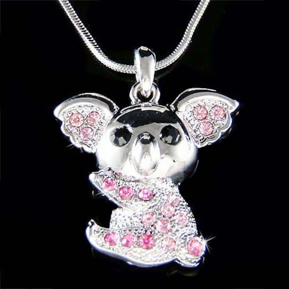Swarovski Crystal Pink Baby Koala Bär Halskette Australien Aussie Teddy Wombat Reisen Schmuck Weihnachten 12.17.40.50.geburtstagsgeschenk von Kashuen