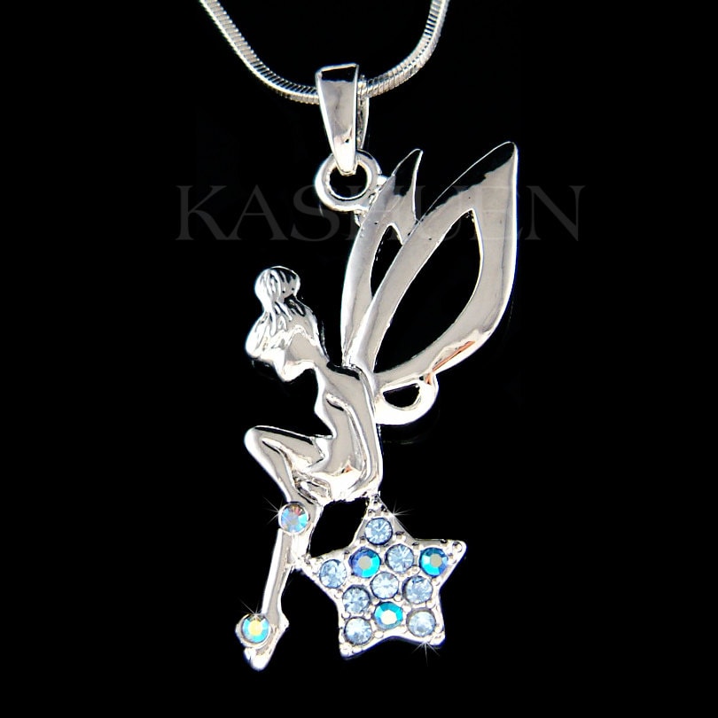 Swarovski-Kristall, Blaue Feen-Engelsflügel, Stern-Halskette Für Damen, Strass-Schmuck, Funkelnde Fantasy-Magie, Weihnachtsgeschenke Zum 30. Und Swarovski-Kristall, Blaue Feen-Engelsflügel, Stern-Halskette Für Damen, Strass-Schmuck, Funkelnde Fantasy-Magie, Weihnachtsgeschenke Zum 30. Und von Kashuen