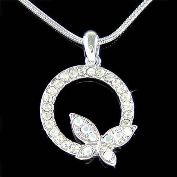 Swarovski Kristall Kreis Der Liebe Schmetterling Halskette, Ewigkeit Für Immer Schmuck, Liebhaber Weihnachten 20.30.geburtstag Geschenke Armband von Kashuen