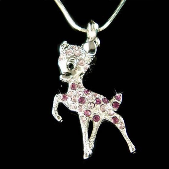 Swarovski-Kristall, Lila, Niedliche Hirsch-Kitz-Halskette, Weihnachten, Beste Freundin, 9., 15., 16., 18., 20., 25., 30., 40., 50., 60. Geburtstag von Kashuen