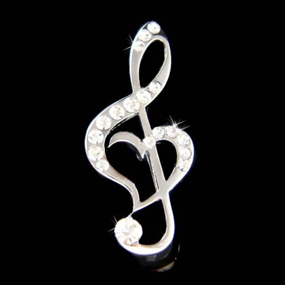 Swarovski-Kristall, Violinschlüssel, Herz, Liebe, Musik, Musiknote, Brosche, Schmuck, Musiker, Beste Freunde, Muttertag, Gig-Band, Weihnachtsgeschenk von Kashuen