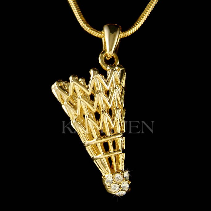 Swarovski Kristall 3D Badminton Halskette Federball Schmuck Sport Team Coach Unisex Männer Weihnachten Bester Freund 20.30.geburtstag Geschenke von Kashuen
