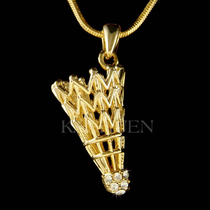 Swarovski Kristall 3D Badminton Halskette Federball Schmuck Sport Team Coach Unisex Männer Weihnachten Bester Freund 20.30.geburtstag Geschenke von Kashuen