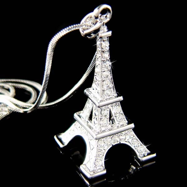 Swarovski Kristall 3D Eiffelturm Halskette Paris Frankreich Flitterwochen Schmuck Schlüsselanhänger Urlaub Weihnachten 30. 35. 40. 45. 50 von Kashuen