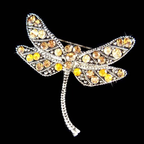 Swarovski Kristall Antik Stil Braun Libelle Braut Hochzeit Pin Brosche Schmuck Weihnachten Bester Freund Erinnerung 80Er 90Er Jahre Geburtstag von Kashuen