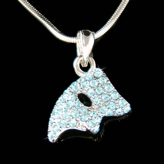 Swarovski Kristall Aqua Blau Phantom Der Oper Halskette Masquerade Maske Männer Frauen Broadway Musical Weihnachten 30 35 40 Geburtstag Geschenke von Kashuen