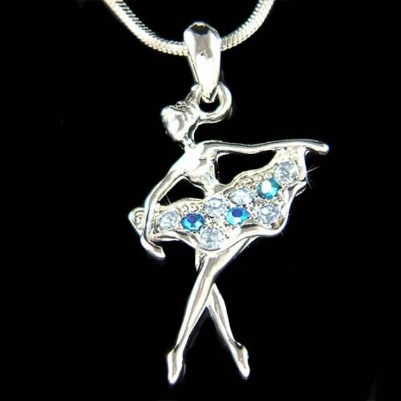 Swarovski Kristall Blau Ballerina Der Nussknacker Balletttänzerin Mädchen Halskette Schwanensee Liebhaber Schmuck Freund Weihnachten 16. Geburtstag von Kashuen