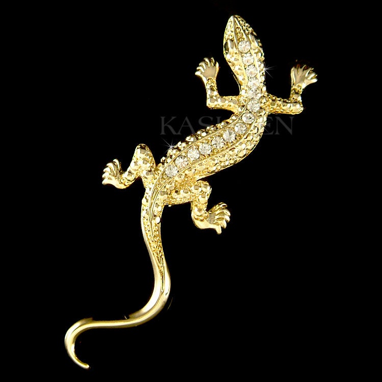 Swarovski Kristall Eidechse Reptile Salamander Gecko Iguana Molch Wild Pin Brosche Schmuck Geburtstag Weihnachten Beste Freunde Mama Freundin von Kashuen