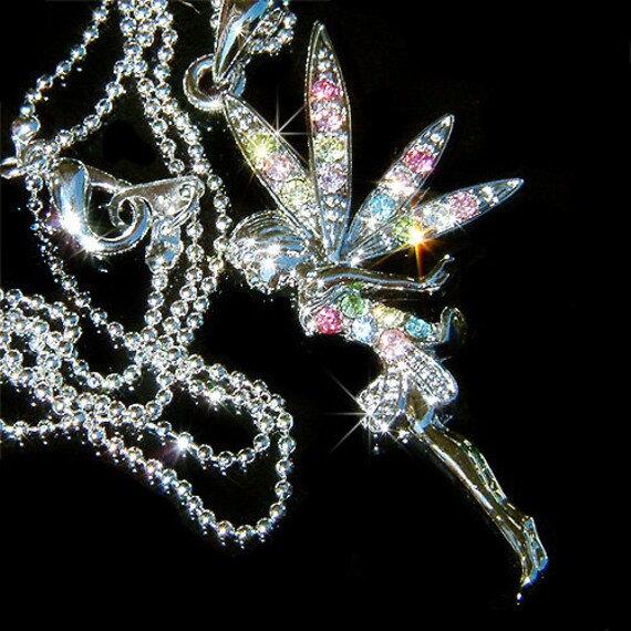 Swarovski Kristall Fee Regenbogen Engelsflügel Charm Kette Mädchen Halskette Damen Schmuck 15. 16. 17. 18. 20. 30. Geburtstag Weihnachtsgeschenke von Kashuen