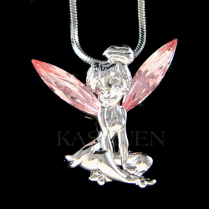 Swarovski Kristall Fee Rosa Halskette Engel Flügel Frauen Mädchen Schmuck Weihnachten 11 12 13 14 15 16 18 20 30 40 Geburtstag Geschenke von Kashuen