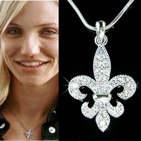 Swarovski Kristall Fleur De Lis Halskette Lys Paris Frankreich Iris Lilie Blume Flagge Schmuck Muttertag Frau Bff Weihnachten 30 von Kashuen